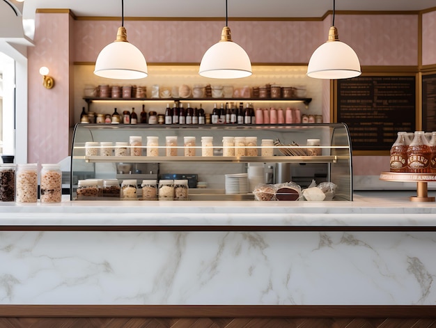 Modern office coffee setup with equipment